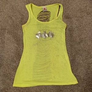 VNTG Neon Batman Graphic cutout tank